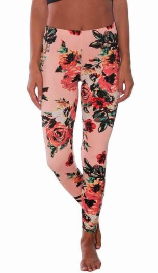 Női leggings hosszú szárú, modern virágmintás női leggings