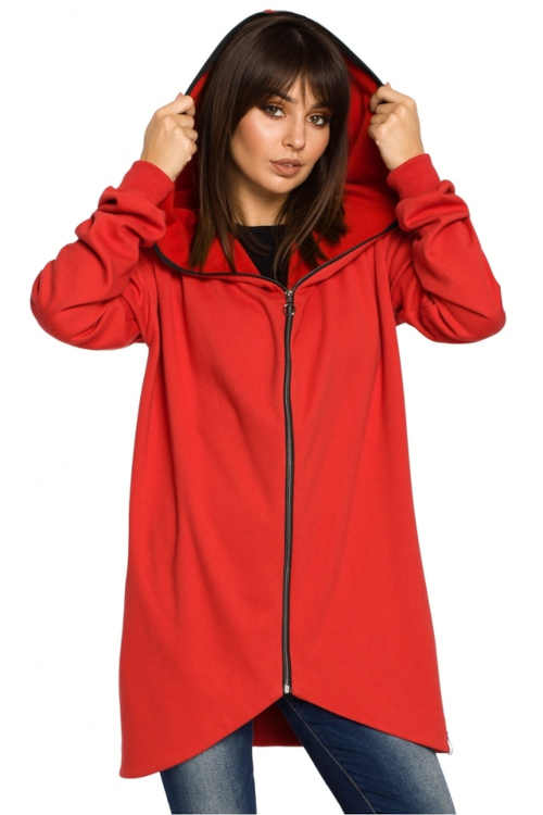 Piros minőségi kapucnis pulóver kapucnival