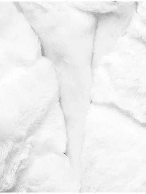 Fehér meleg belső szőrme téli kabát