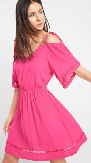 Rózsaszín Orsay nyári ruha szabadon hagyott vállakkal