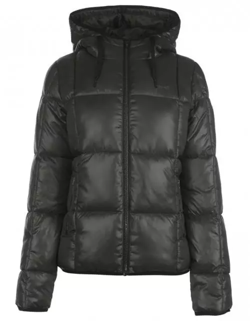 Olcsó fekete női téli steppelt kabát