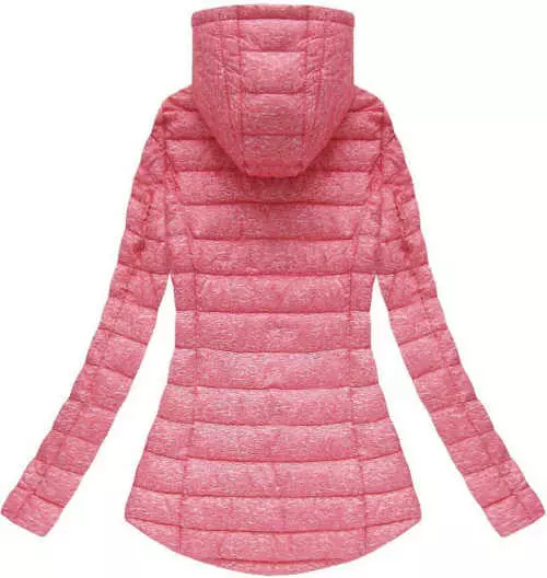 Rózsaszín steppelt női kabát