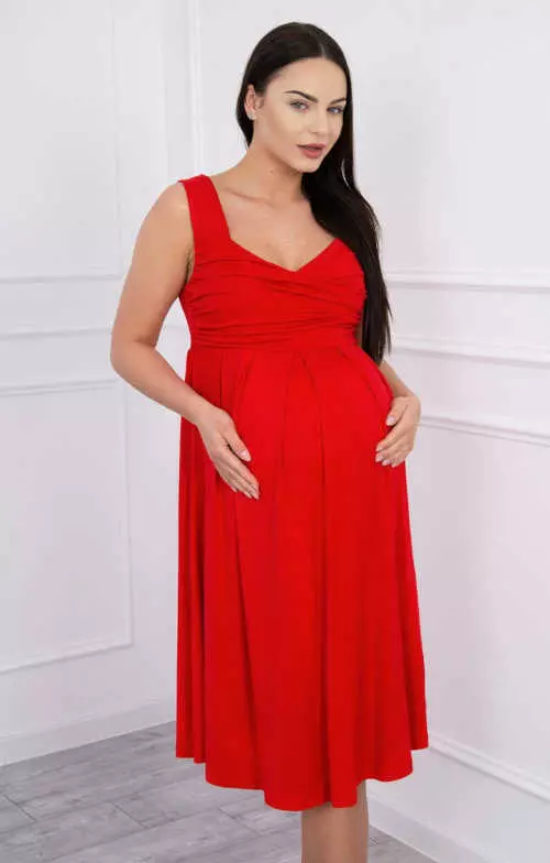 Női elegáns ruha piros színben