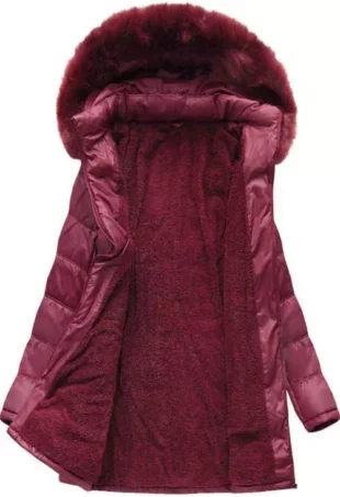 XXL steppelt kabát hosszabbított hosszban, levehető kapucnival